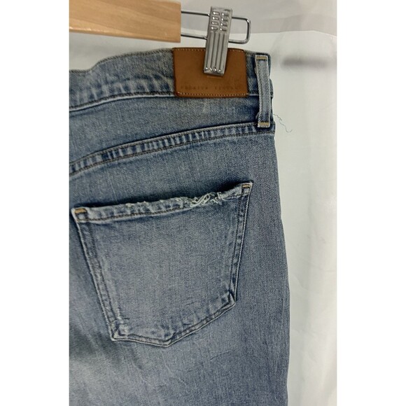 Citizens of Humanity Demy Cropped Flare Jeans Floral Trim Distressed Denim 32 - Picture 4 of 12